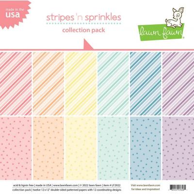 Lawn Fawn Stripes 'n Sprinkles Designpapiere - Collection Pack